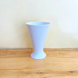 Vintage Fürstenberg Porcelain White Glazed Vase Germany, Funnel, Minimalist Art